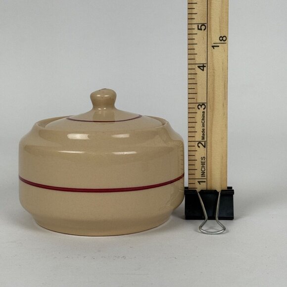 Set of 2 Shenango China Inca Ware Restaurant Southwest Tan Stripe Sugar Bowl USA - Picture 8 of 8